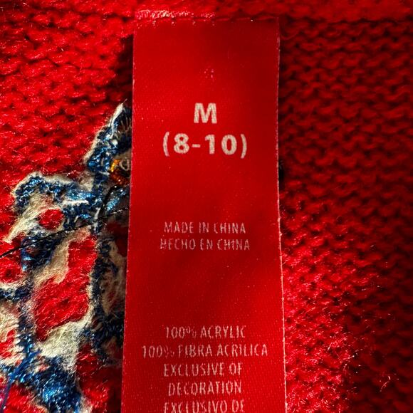 Ugly Christmas Sweater Vest Holiday Womens Medium Red Snowman Winter Wonderland - Picture 5 of 7